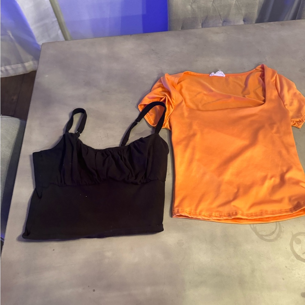 Hollister top, orange unknown brand
